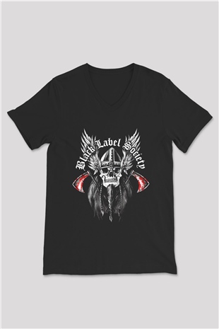 Black Label Society Siyah Unisex V Yaka Tişört T-Shirt