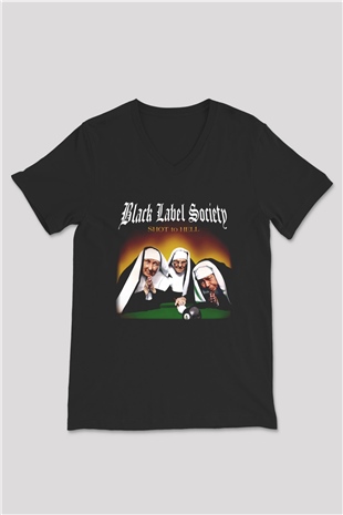 Black Label Society Siyah Unisex V Yaka Tişört T-Shirt