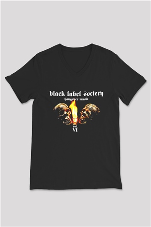 Black Label Society Siyah Unisex V Yaka Tişört