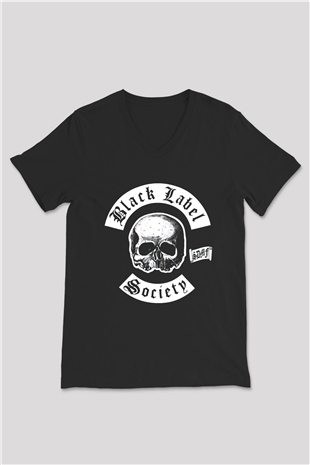 Black Label Society Siyah Unisex V Yaka Tişört T-Shirt