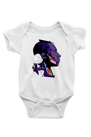 Black Mamba Baskılı Beyaz Unisex Bebek Body - Zıbın