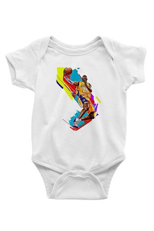 Black Mamba Baskılı Beyaz Unisex Bebek Body - Zıbın