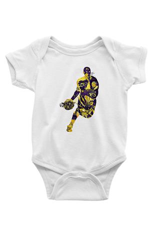 Black Mamba Baskılı Beyaz Unisex Bebek Body - Zıbın