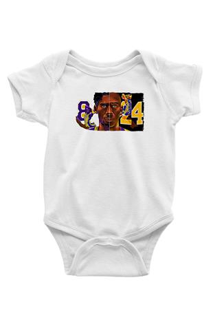 Black Mamba Baskılı Beyaz Unisex Bebek Body - Zıbın