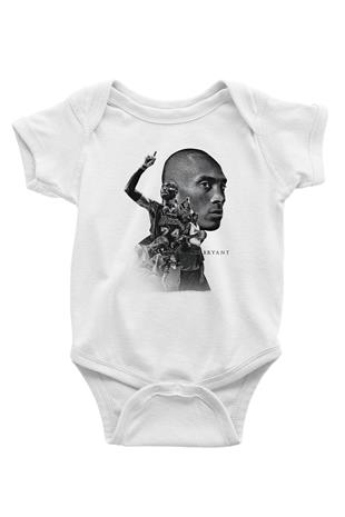 Black Mamba Baskılı Beyaz Unisex Bebek Body - Zıbın