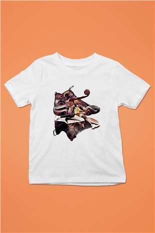Black Mamba Baskılı Beyaz Unisex Beyaz Çocuk Tişört - Tshirt