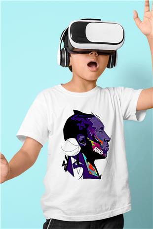 Black Mamba Baskılı Beyaz Unisex Beyaz Çocuk Tişört - Tshirt