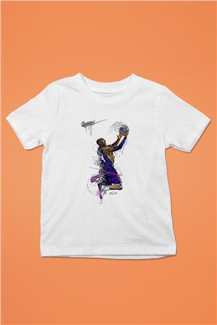 Black Mamba Baskılı Beyaz Unisex Beyaz Çocuk Tişört - Tshirt