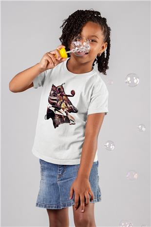 Black Mamba Baskılı Beyaz Unisex Beyaz Çocuk Tişört - Tshirt