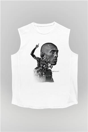 Black Mamba Baskılı Beyaz Unisex Kolsuz Tişört - Tshirt