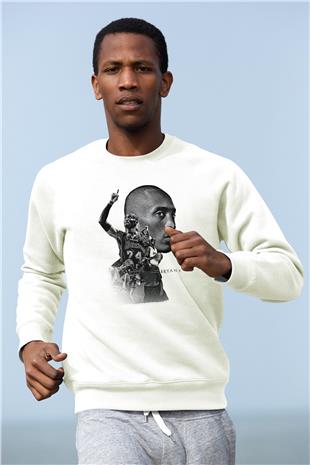 Black Mamba Baskılı Beyaz Unisex Sweatshirt