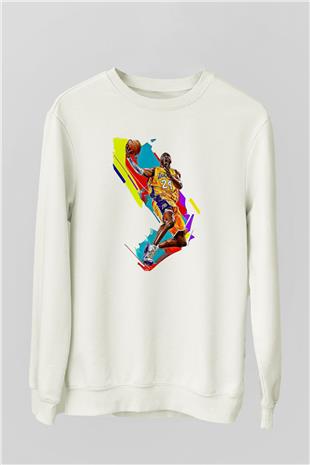 Black Mamba Baskılı Beyaz Unisex Sweatshirt