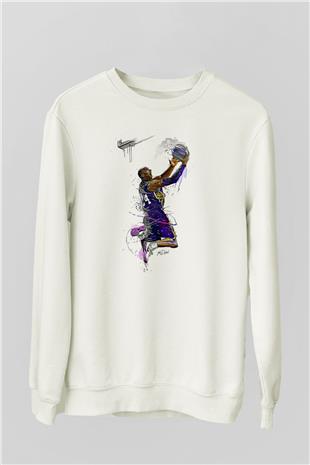 Black Mamba Baskılı Beyaz Unisex Sweatshirt
