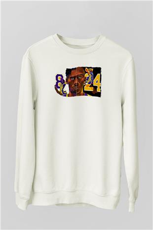 Black Mamba Baskılı Beyaz Unisex Sweatshirt