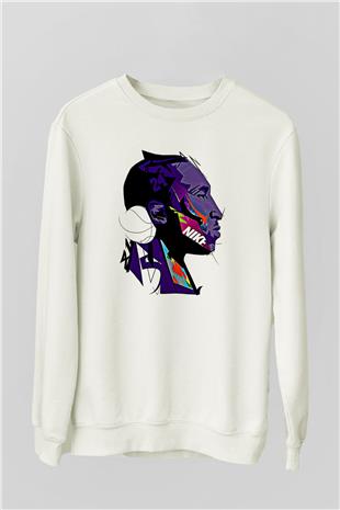 Black Mamba Baskılı Beyaz Unisex Sweatshirt