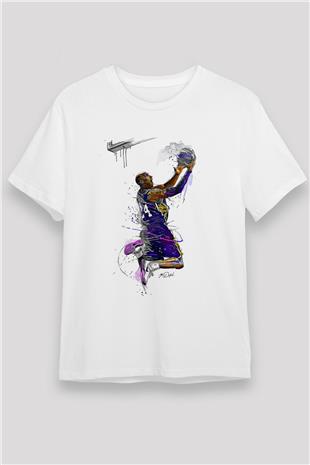 Black Mamba Baskılı Unisex Beyaz Tişört - Tshirt