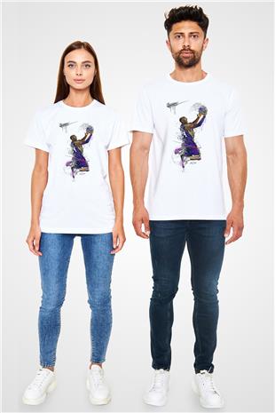 Black Mamba Baskılı Unisex Beyaz Tişört - Tshirt