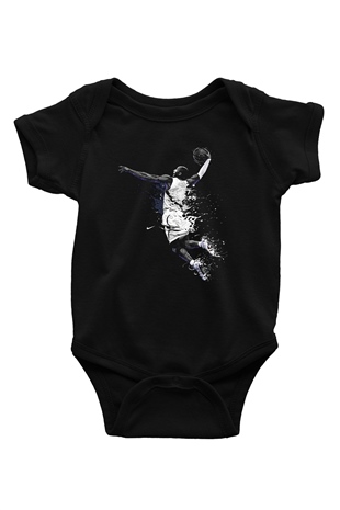 Black Mamba Baskılı Unisex Siyah Bebek Body - Zıbın