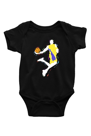 Black Mamba Baskılı Unisex Siyah Bebek Body - Zıbın
