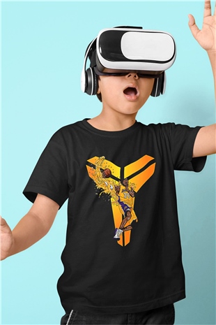 Black Mamba Baskılı Unisex Siyah Çocuk Tişört - Tshirt