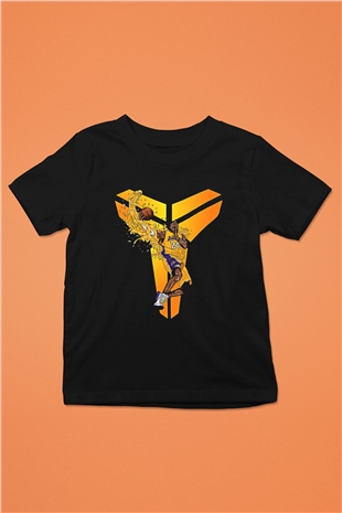 Black Mamba Baskılı Unisex Siyah Çocuk Tişört - Tshirt