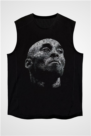 Black Mamba Baskılı Unisex Siyah Kolsuz Tişört - Tshirt
