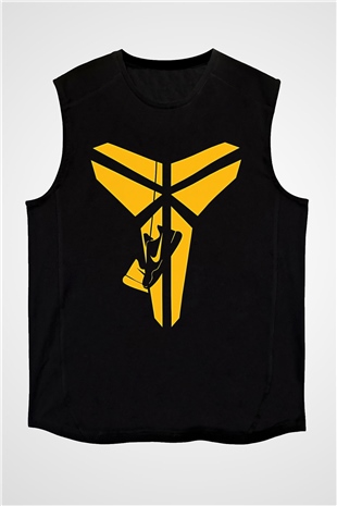 Black Mamba Baskılı Unisex Siyah Kolsuz Tişört - Tshirt