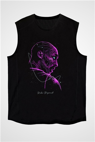 Black Mamba Baskılı Unisex Siyah Kolsuz Tişört - Tshirt