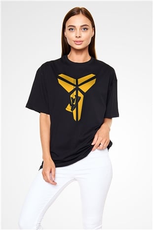 Black Mamba Baskılı Unisex Siyah Oversize Tişört - Tshirt