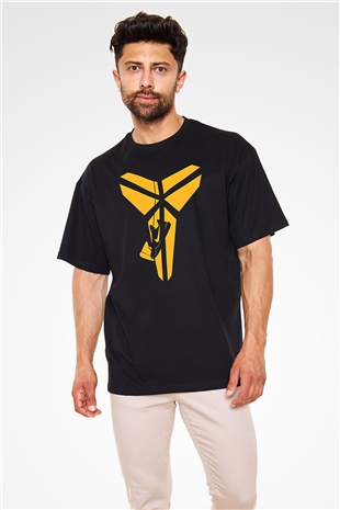 Black Mamba Baskılı Unisex Siyah Oversize Tişört - Tshirt