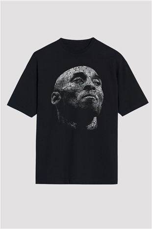 Black Mamba Baskılı Unisex Siyah Oversize Tişört - Tshirt