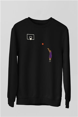 Black Mamba Baskılı Unisex Siyah Sweatshirt