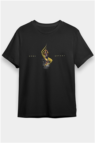Black Mamba Baskılı Unisex Siyah Tişört - Tshirt