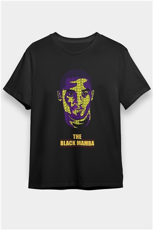 Black Mamba Baskılı Unisex Siyah Tişört - Tshirt