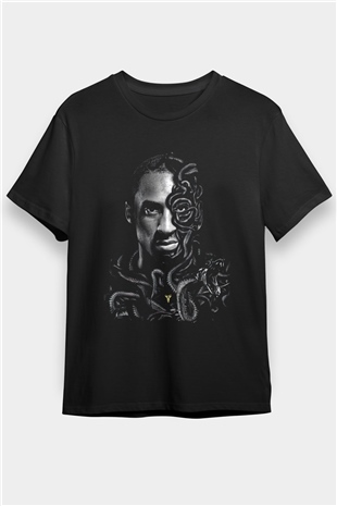 Black Mamba Baskılı Unisex Siyah Tişört - Tshirt