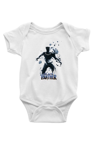 Black Panther Beyaz Bebek Body - Zıbın
