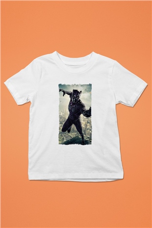 Black Panther Beyaz Unisex Çocuk Tişört