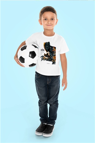 Black Panther Beyaz Unisex Çocuk Tişört