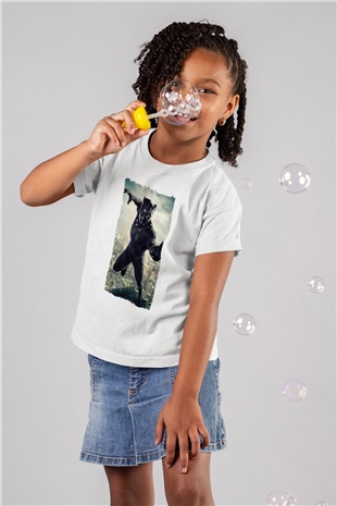 Black Panther Beyaz Unisex Çocuk Tişört