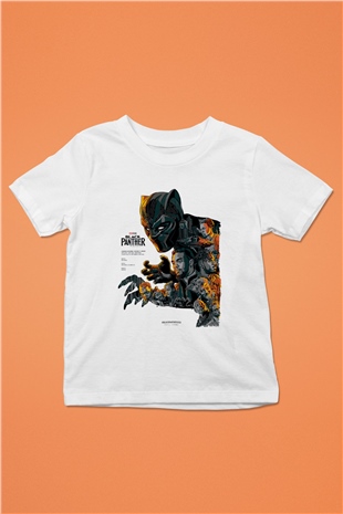 Black Panther Beyaz Unisex Çocuk Tişört