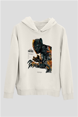 Black Panther Beyaz Unisex Hoodie