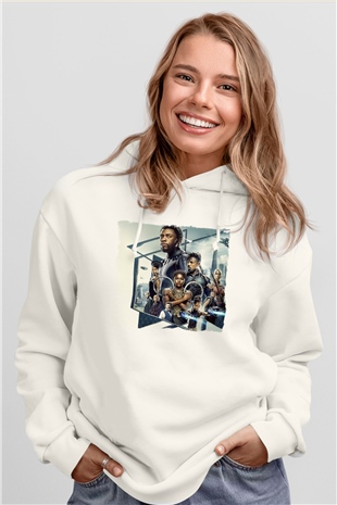 Black Panther Beyaz Unisex Hoodie
