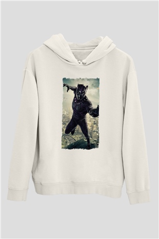 Black Panther Beyaz Unisex Hoodie