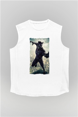 Black Panther Beyaz Unisex Kolsuz Tişört