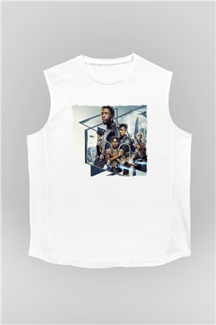 Black Panther Beyaz Unisex Kolsuz Tişört