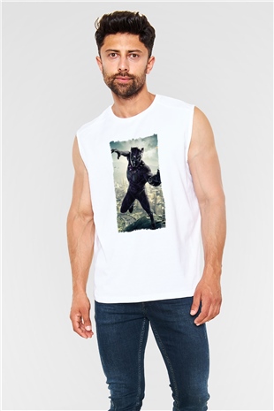 Black Panther Beyaz Unisex Kolsuz Tişört