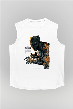Black Panther Beyaz Unisex Kolsuz Tişört