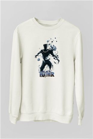 Black Panther Beyaz Unisex Sweatshirt