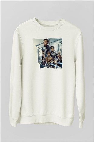 Black Panther Beyaz Unisex Sweatshirt