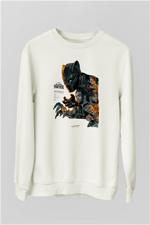 Black Panther Beyaz Unisex Sweatshirt